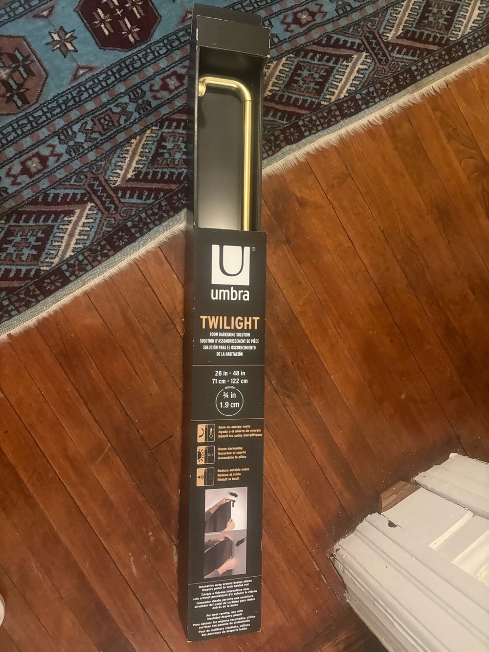 NIB Umbra Twilight Blackout Curtain Rod 28"-48" Brass Gold
$25